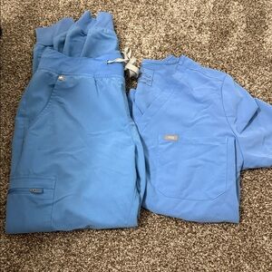 Figs Light Blue Medical Scrub Set